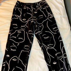 Black & White Face Jeans